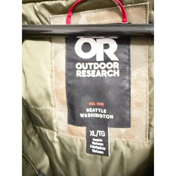 Outdoor Research Mens Snowcrew Jacket Full Zip Ranger Green Camo Black Size XL - Picture 6 of 7